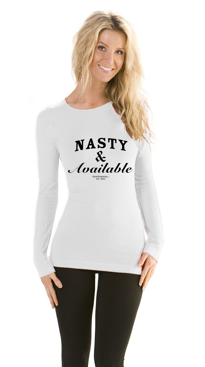 Bluza Nasty & Available - Alb